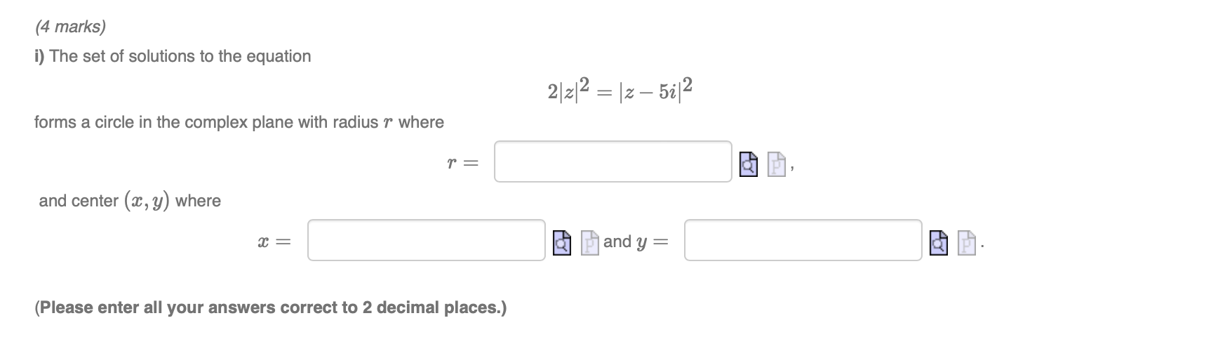 how to solve this question? (4 marks) i) The set