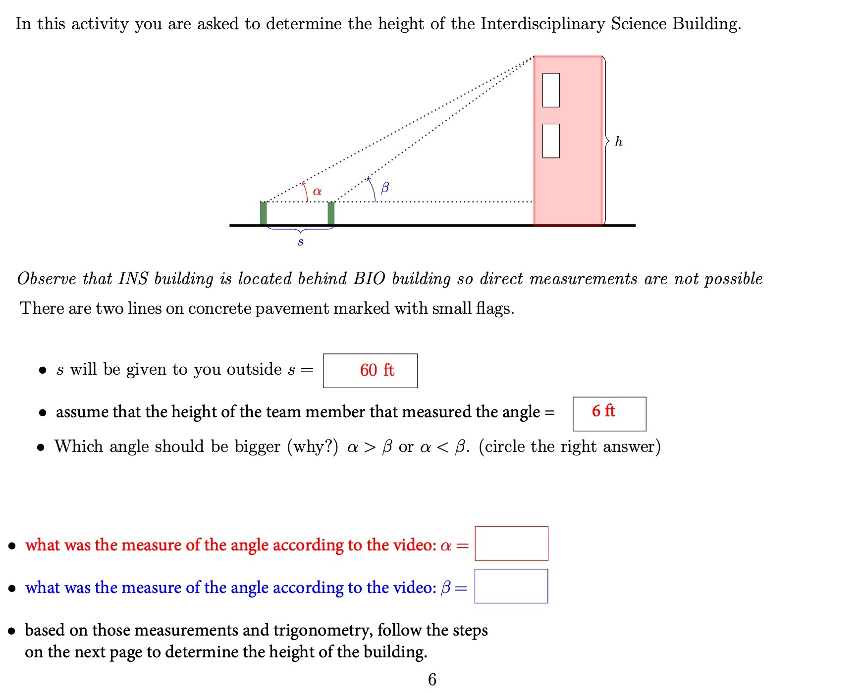 In this activity you are asked to determine the