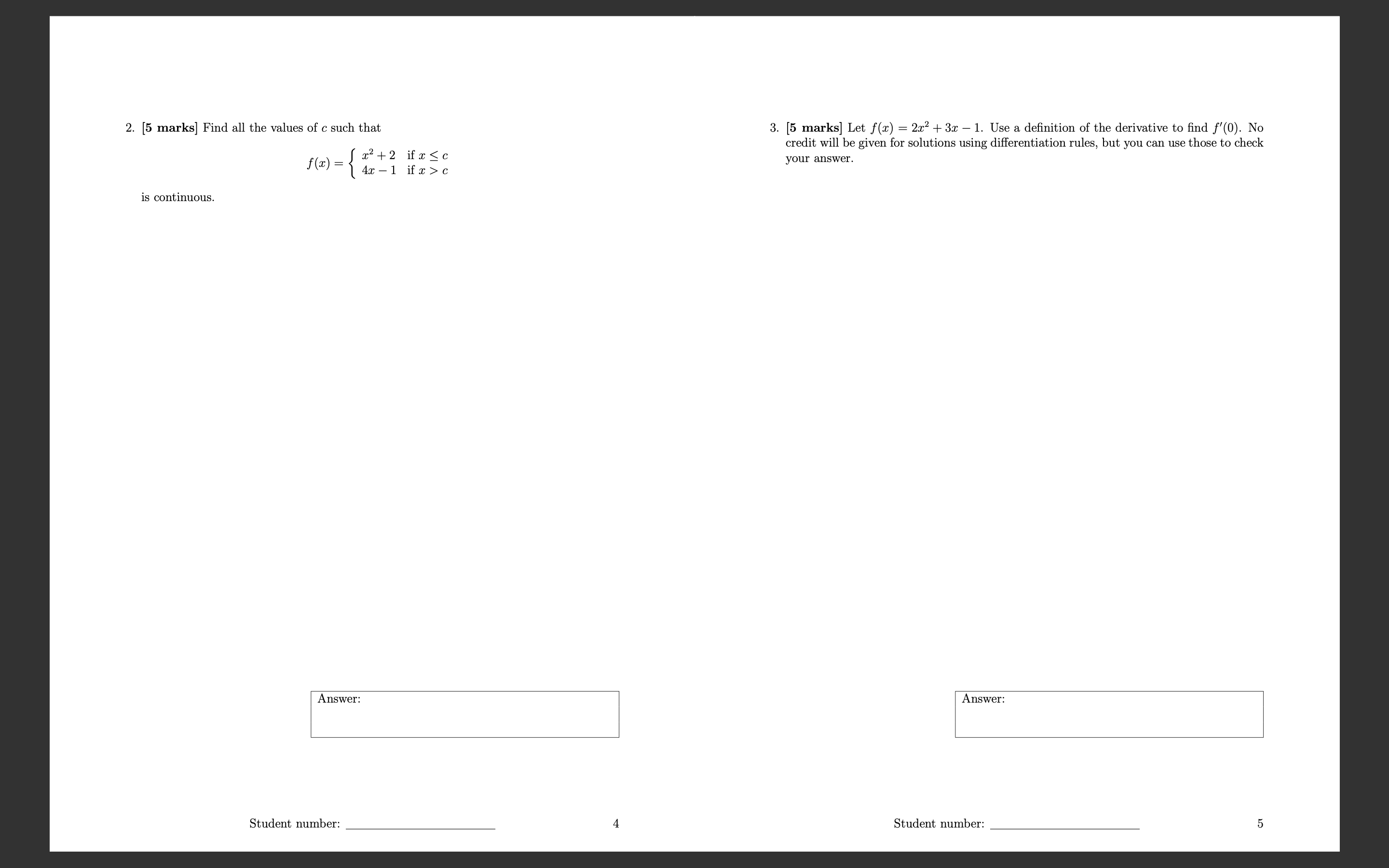 1. [5 marks] Let 2 HI) : bx + 613' where a,b and