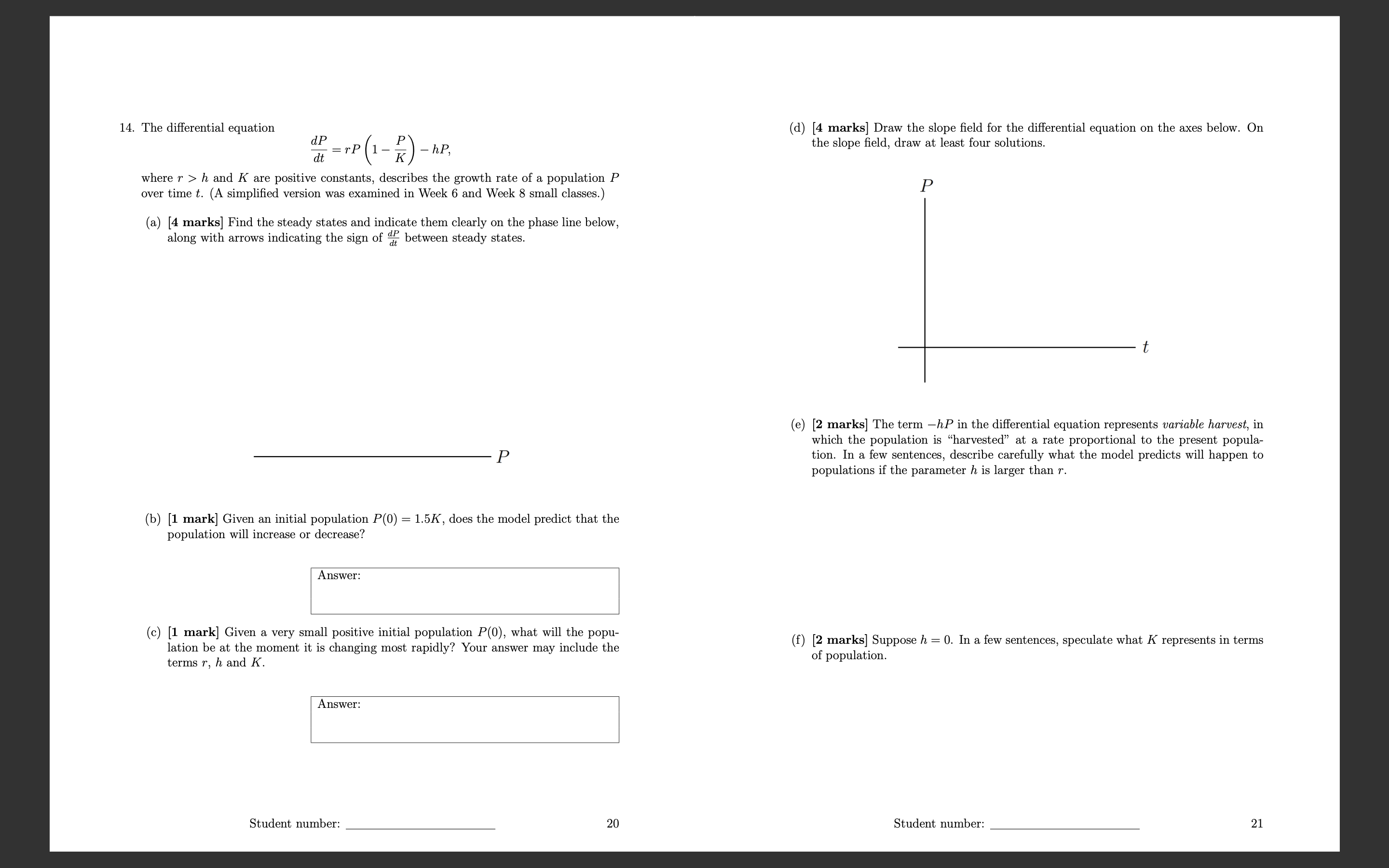1. [5 marks] Let 2 HI) : bx + 613' where a,b and
