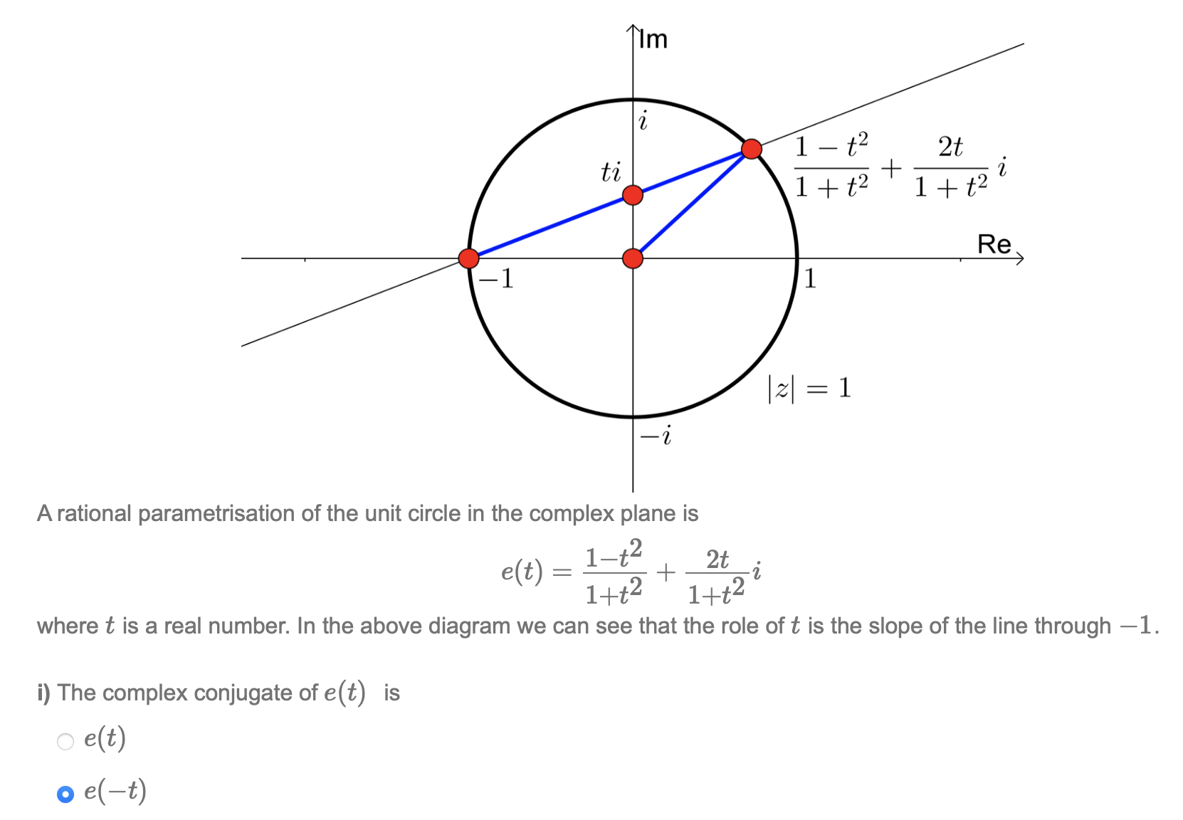 _ 1t2 2t 2' 1+t2 1+t2 where t is a real