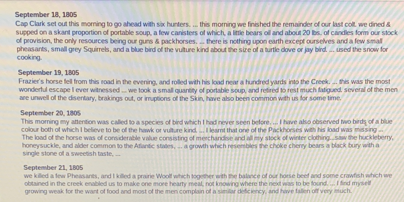 In journal entries above, Lewis is intent on