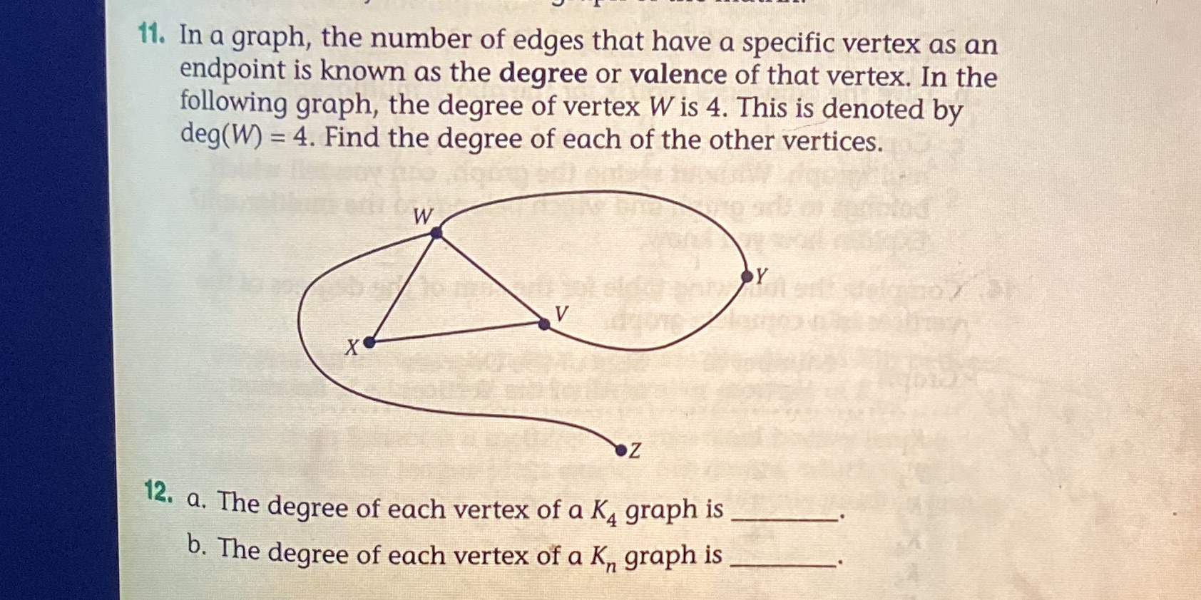 11. In a graph, the number of edges that have a