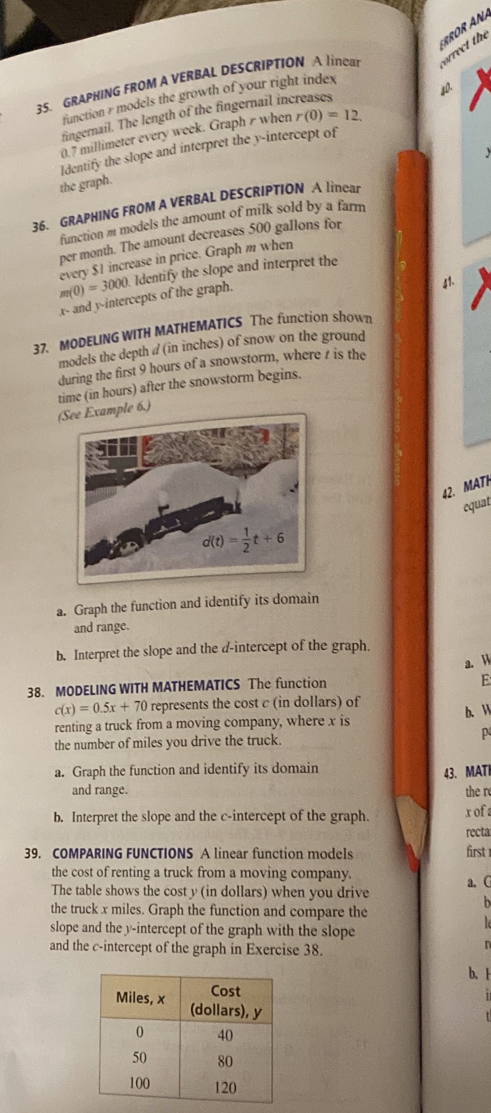 35-39 ERROR ANA correct the 35. GRAPHING FROM A