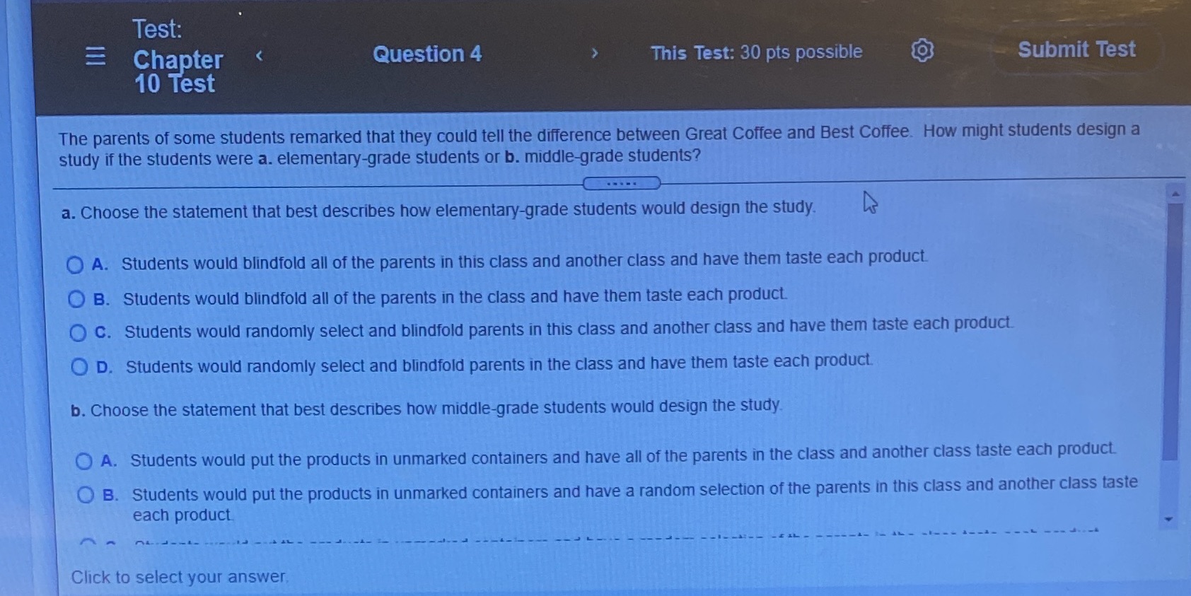 Test: E Chapter Question 4 This Test: 30 pts