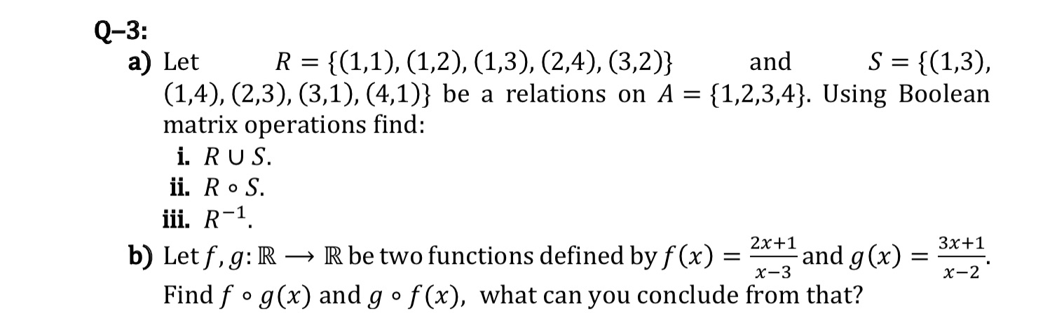 Discrete mathematics Please clear hand writing