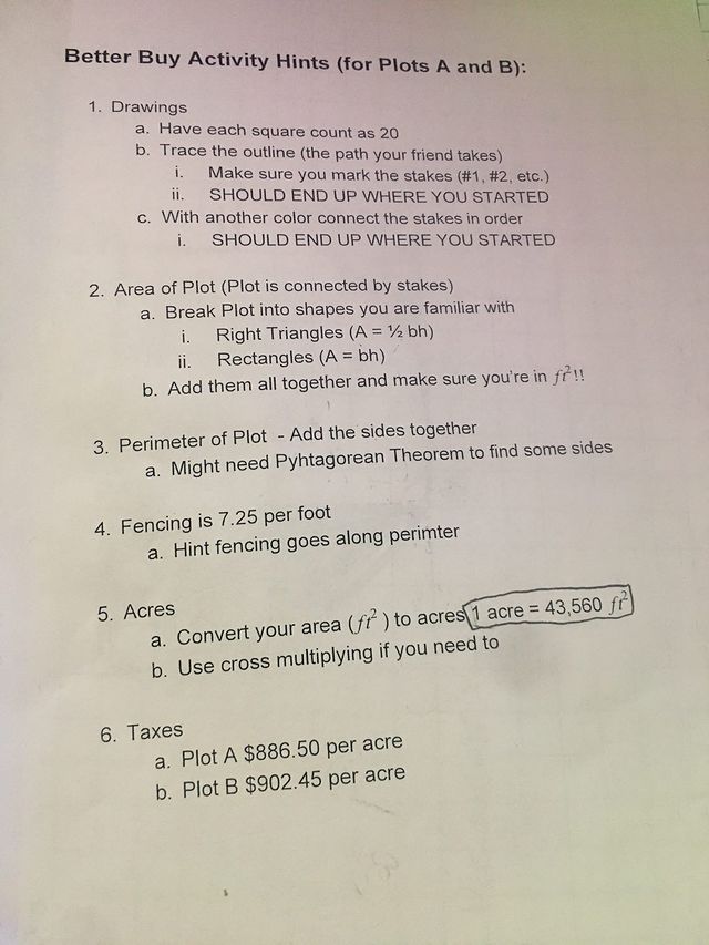 Better Buy Activity Hints (for Plots A and B): 1.