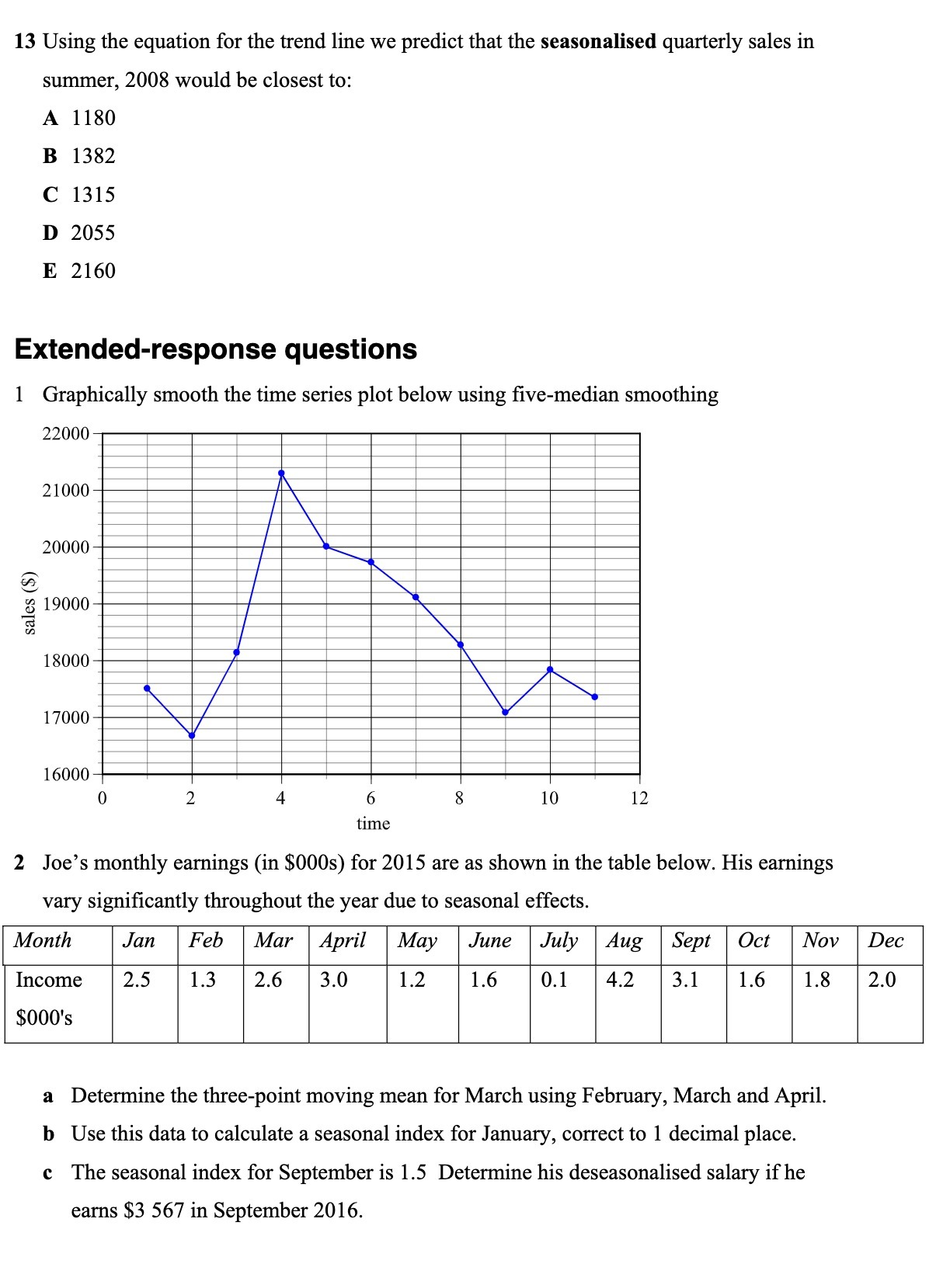 13 Using the equation for the trend line we