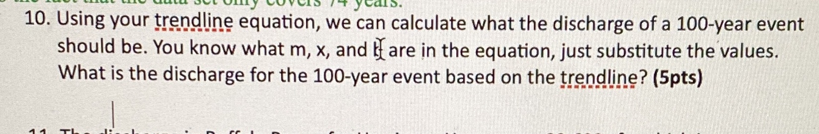 Substitute for a 100 year event based on the
