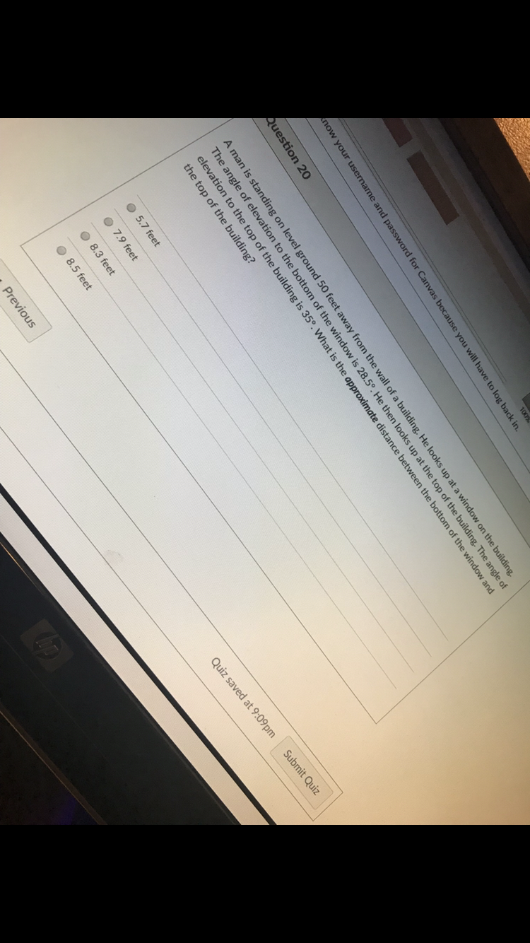 QUESTION 20 now your username and password for