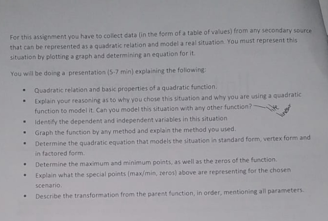 For this assignment you have to collect data (in