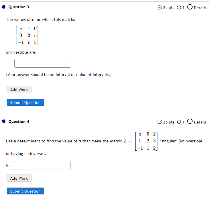 . Question 3 E 25 pts '01 (3' Details