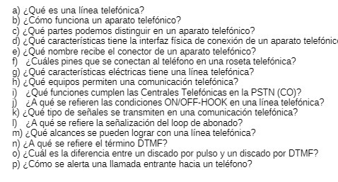 a) Que es una linea telefonica? b) & Como