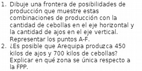 1. Dibuje una frontera de posibilidades de