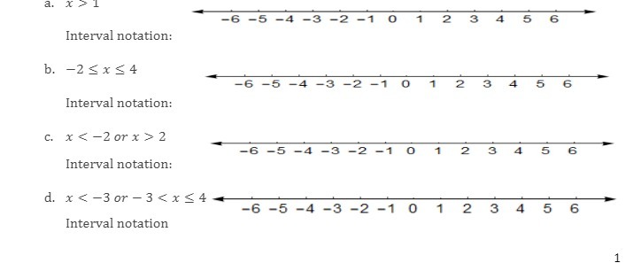 a. X . -6 -5 -4 -3 -2 -1 0 1 2 3 4 5 6 Interval