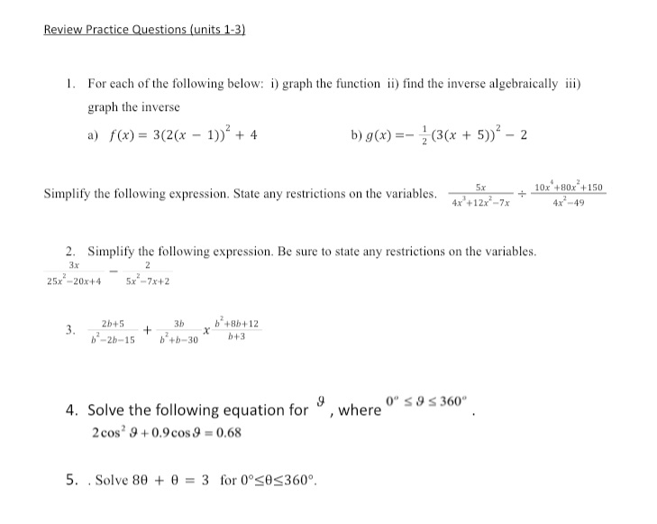 Provide answers in detail Review Practice