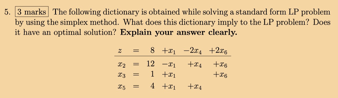 3 marks The following dictionary is obtained