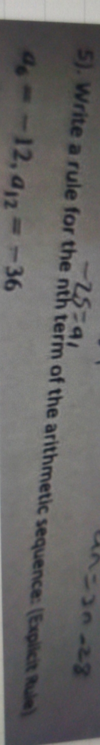 is about arithmetic sequences 230 -28 25291 5).