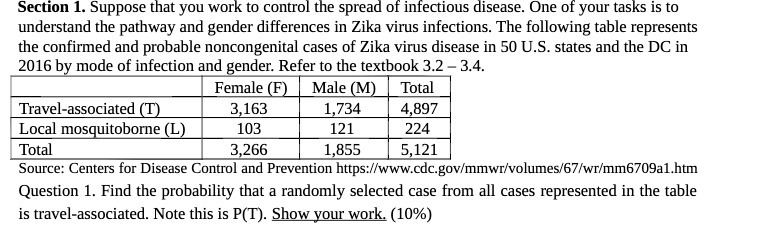 Section 1. Suppose that you work to control the