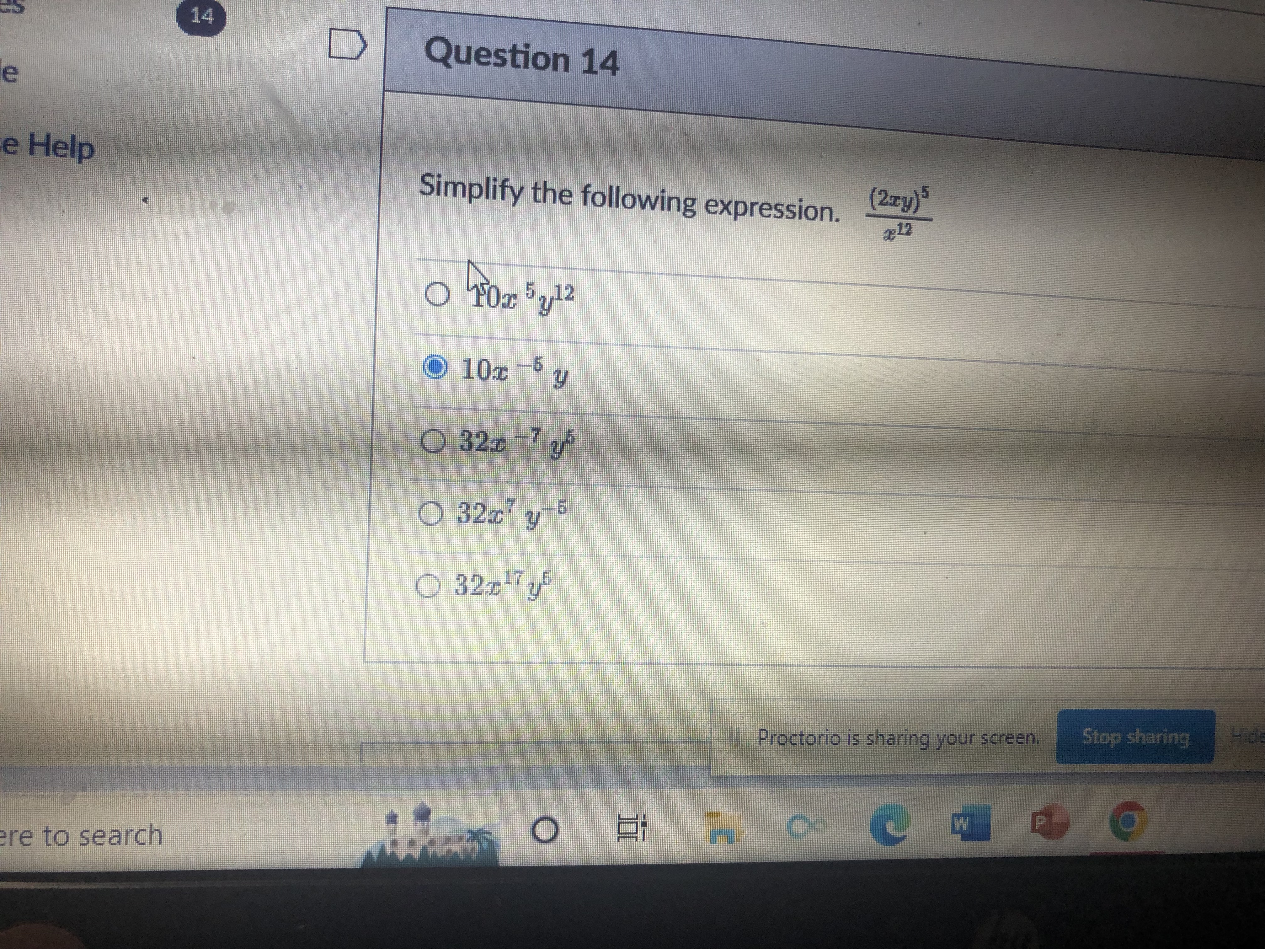 14 Question 14 e e Help Simplify the following