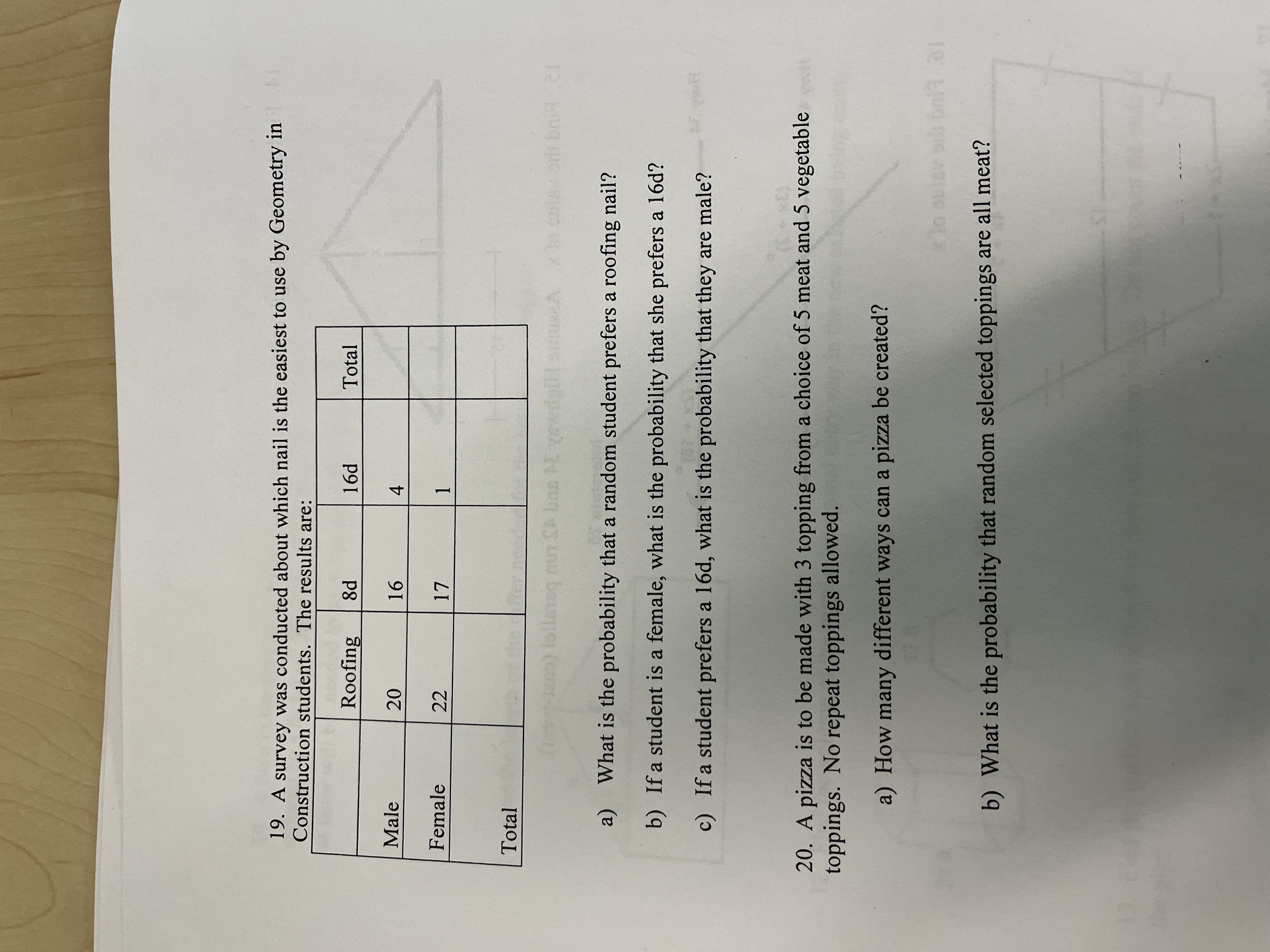 Geometry things 19. A survey was conducted about