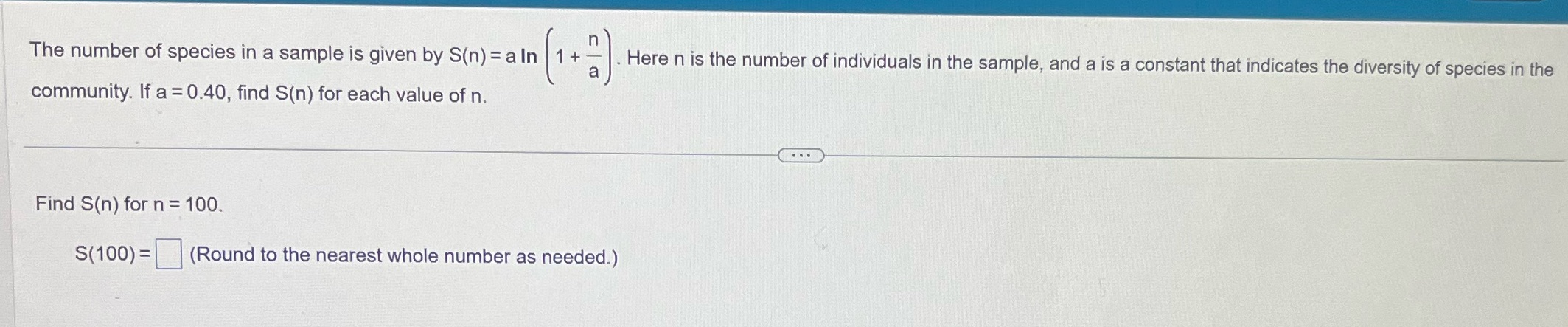 The number of species in a sample is given by
