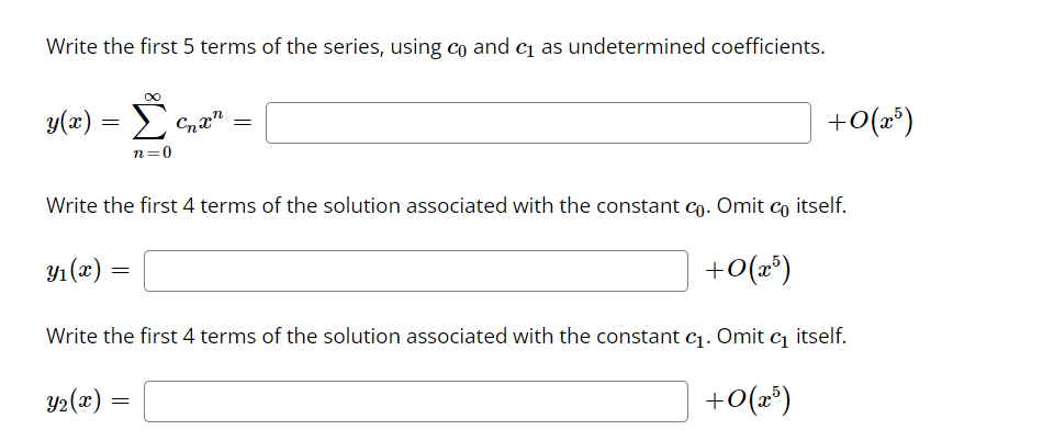 Consider a series solution centered at the point
