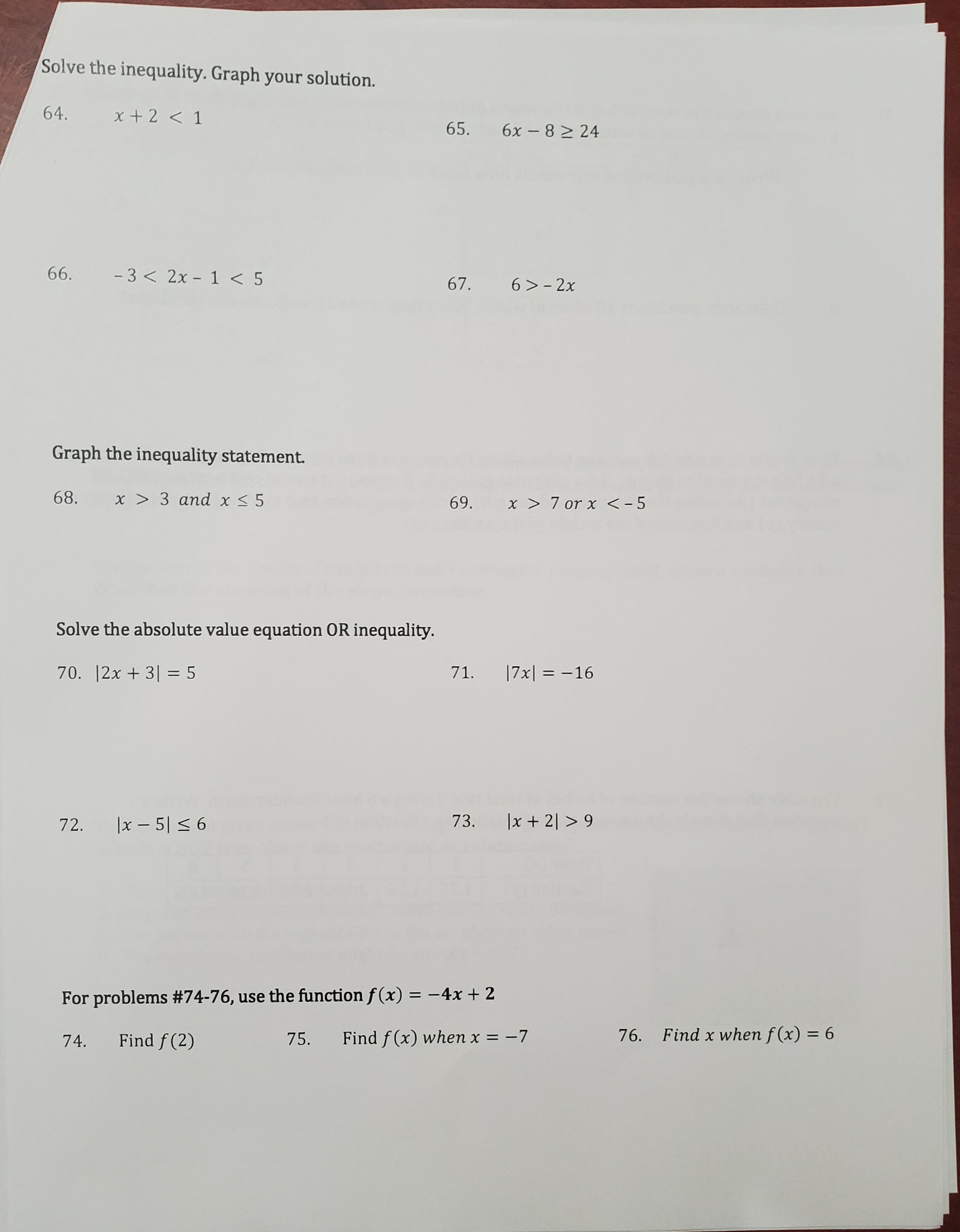 \fEvaluate the expression for the given value of