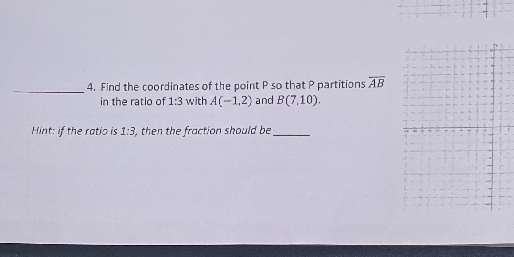 4. Find the coordinates of the point P so that P