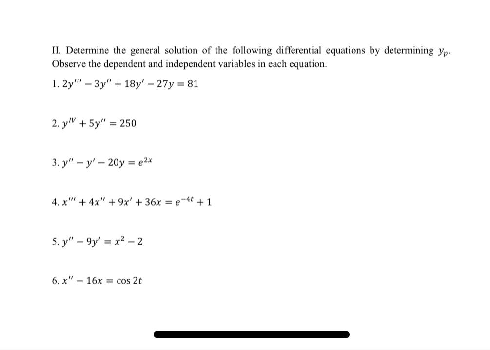 II. Determine the general solution of the