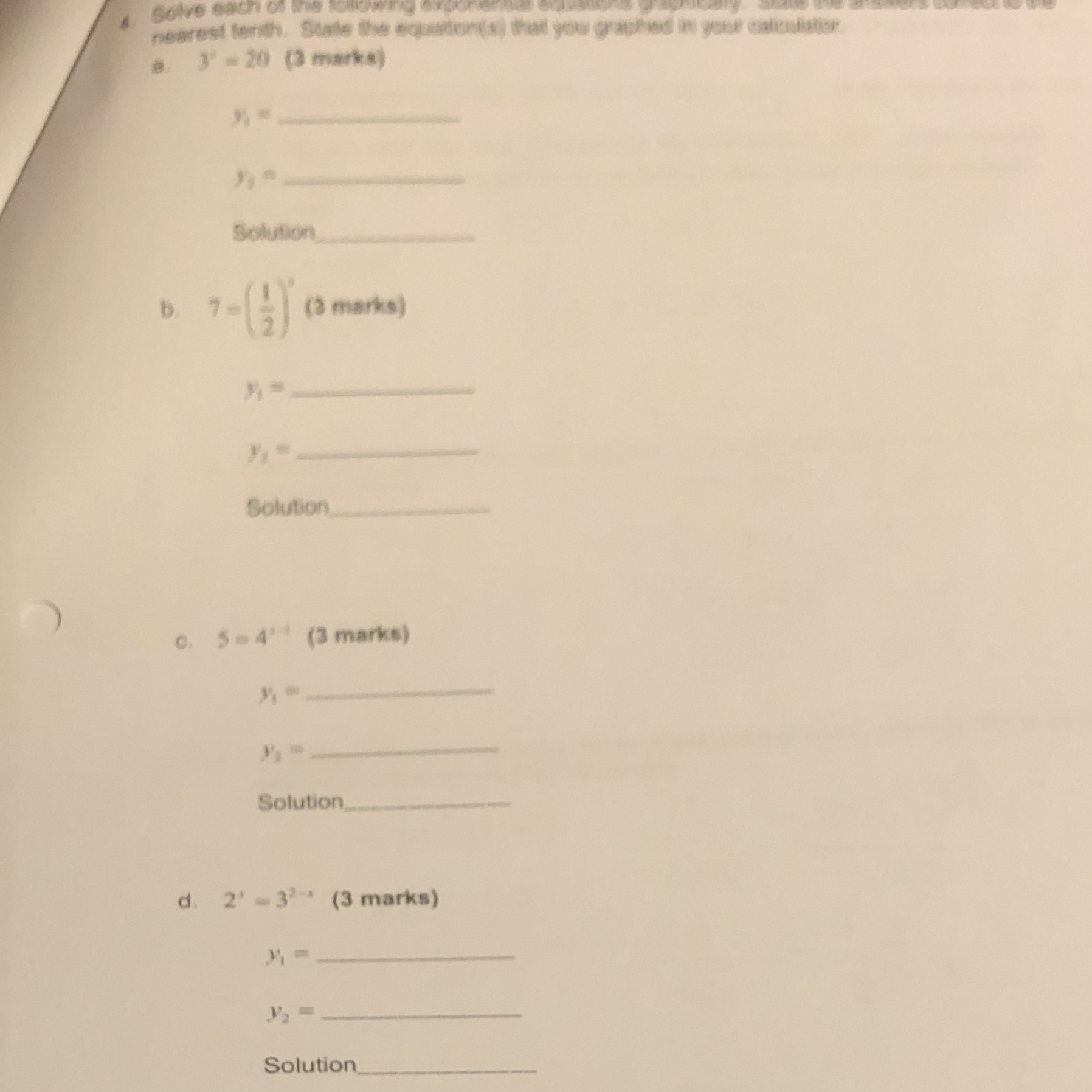 Solve each of the nearest tenth. State the