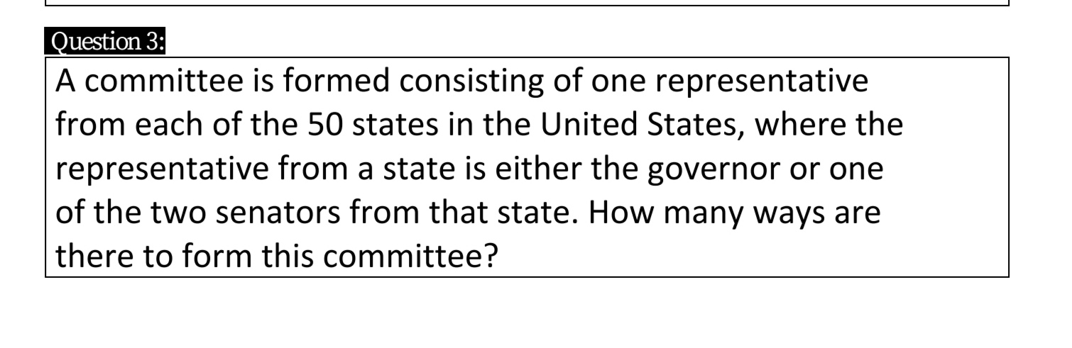 A committee is formed consisting of one