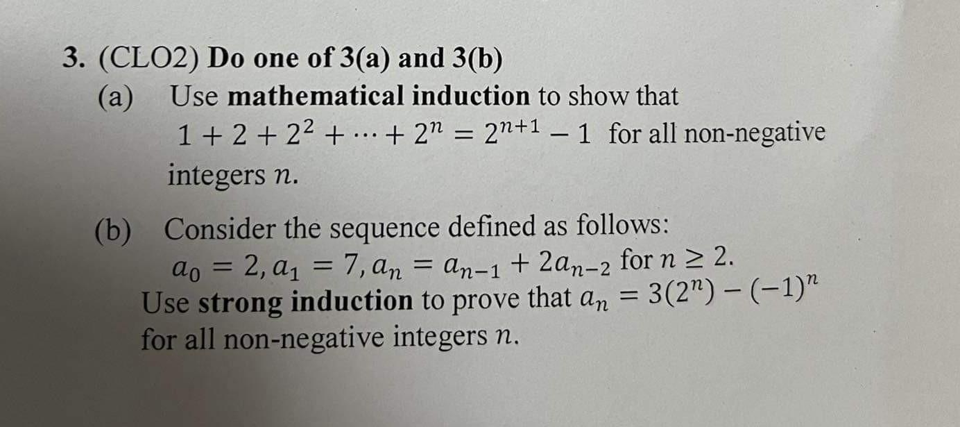 3. (CLO2) Do one of 3(a) and 3(b) (a) Use
