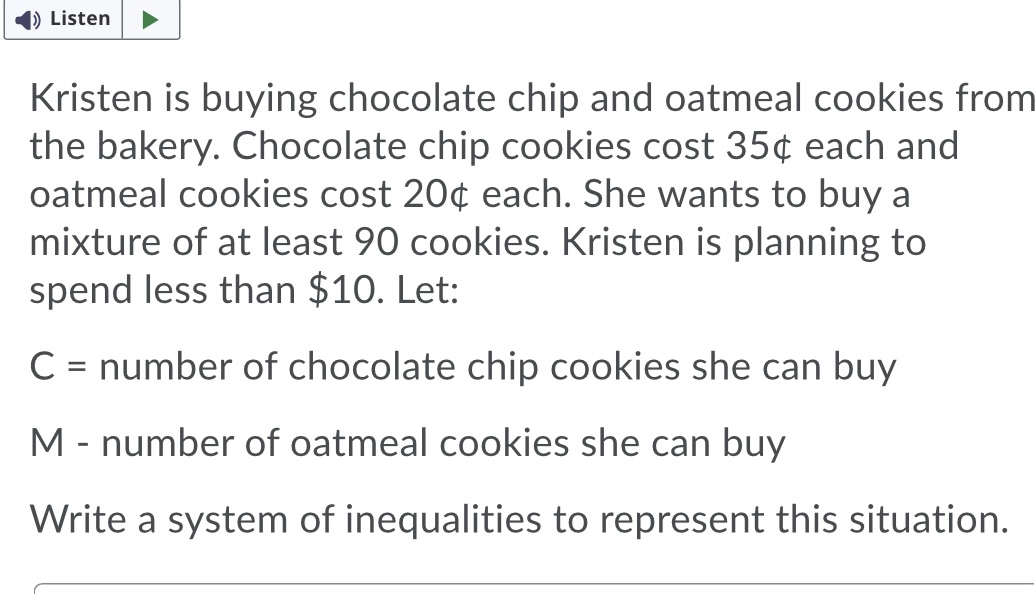 l 4)) Listen I b | Kristen is buying chocolate