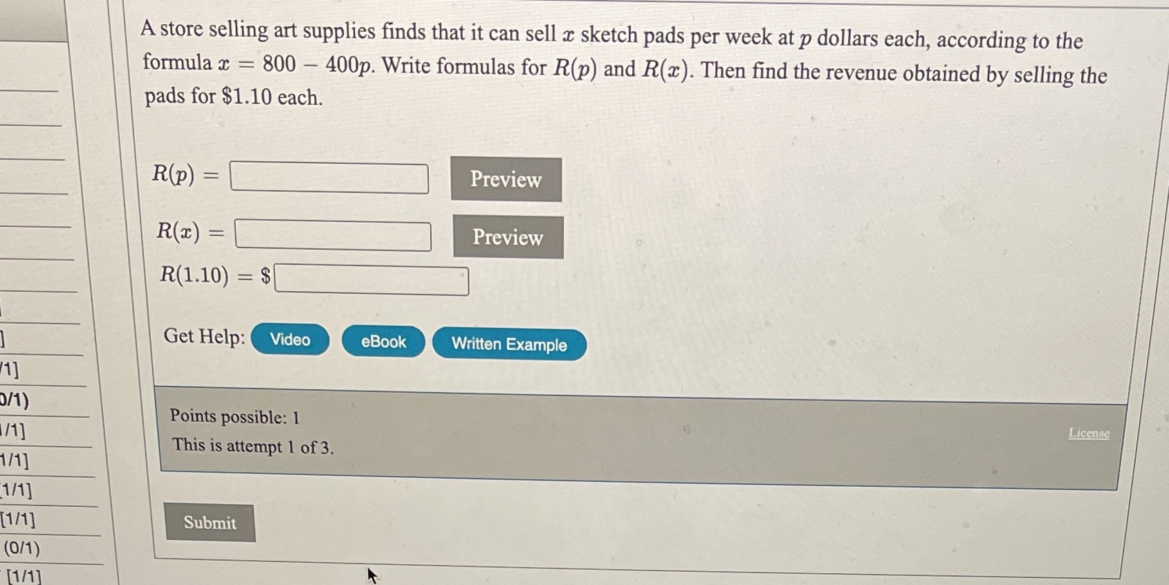 A store selling art supplies finds that it can