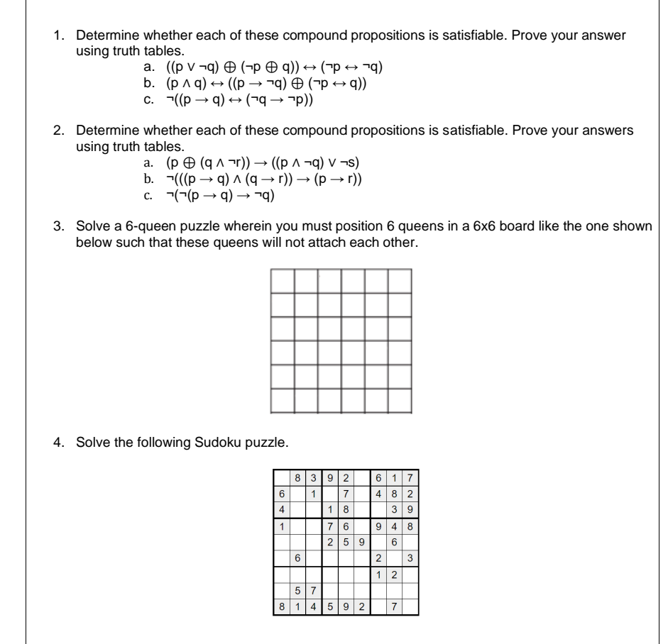 1. Determine whether each of these compound