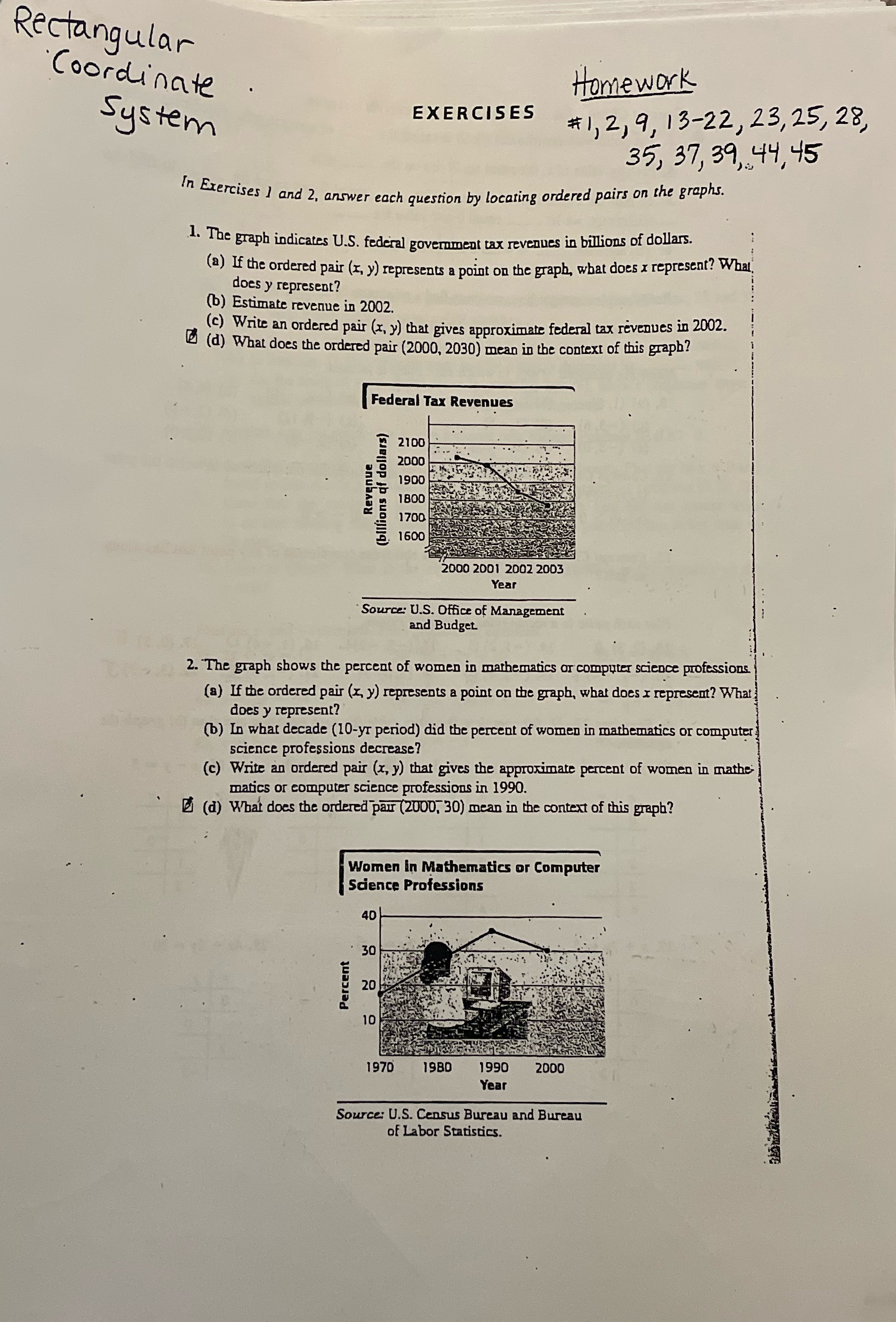 Rectangular Coordinate Homework System EXERCISES