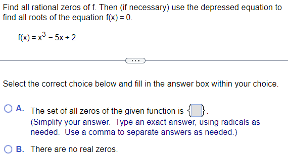 Find all rational zeros of the following
