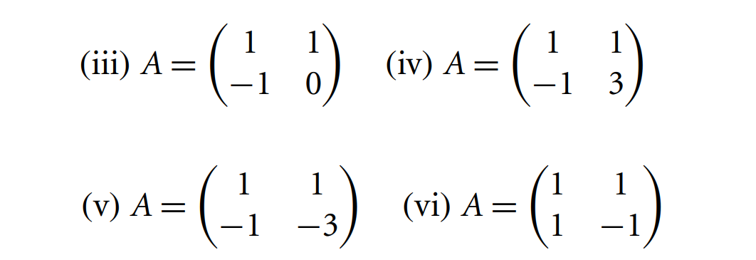 2. For each of the following systems of the form