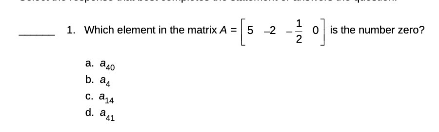 0 is the number zero? 1. Which element in the