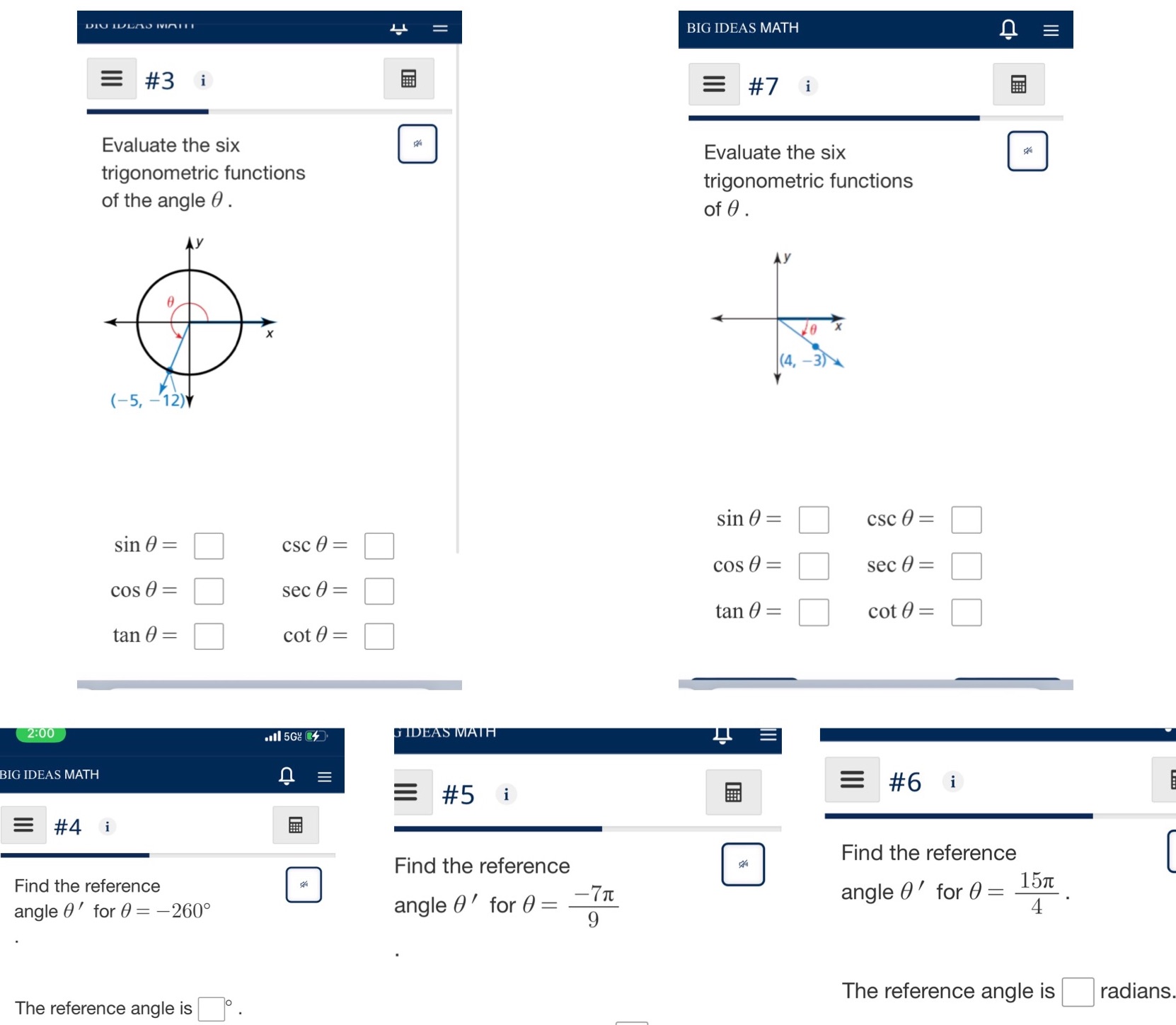 Please help with 3-7 there is 5 questions BIG