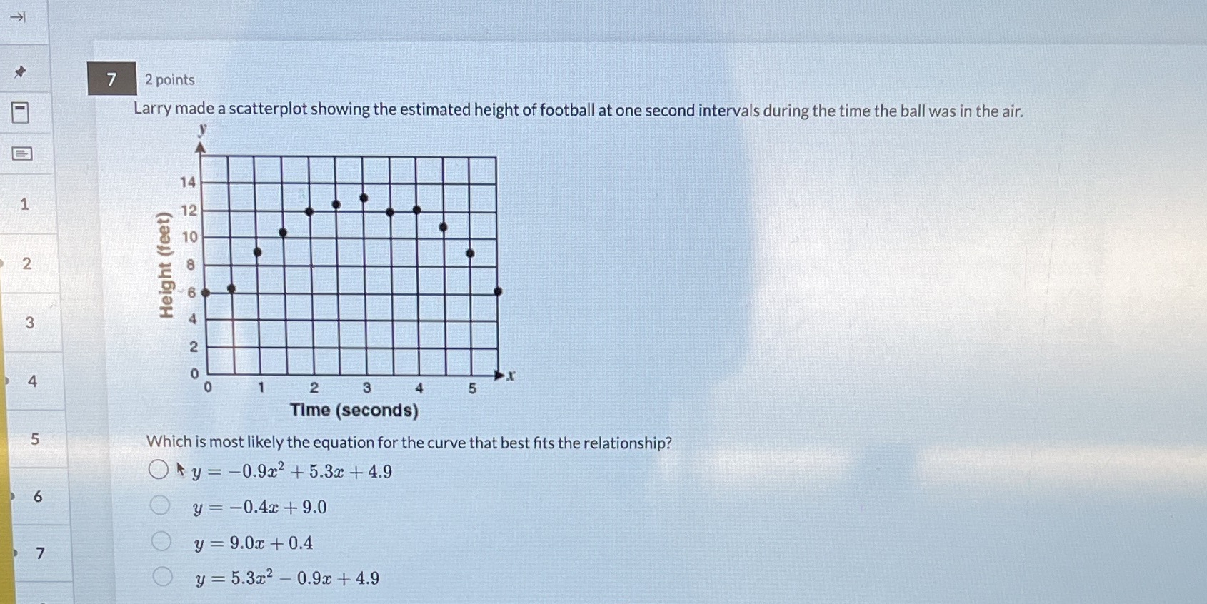 Thank you 7 2 points Larry made a scatterplot