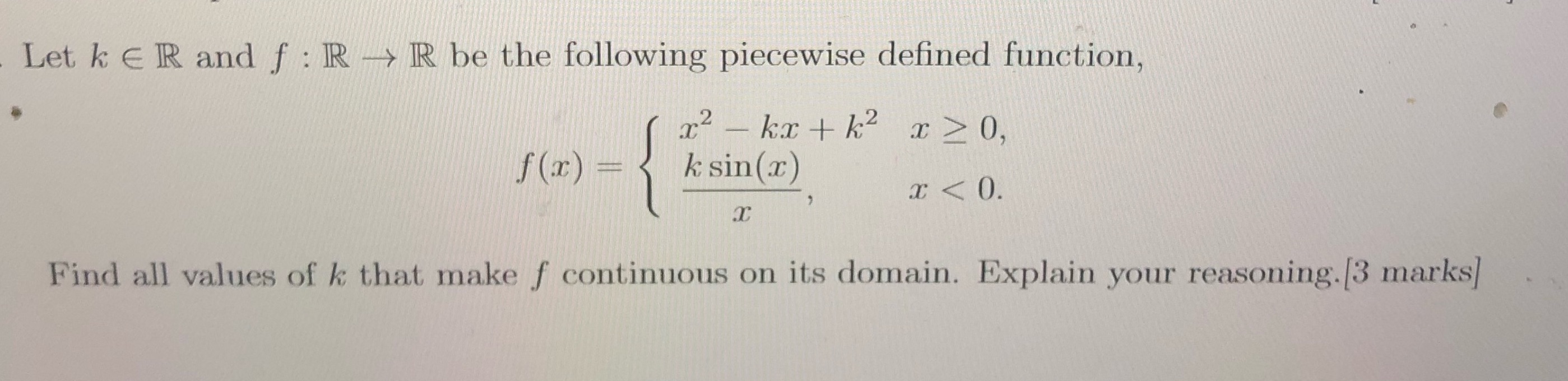 Let k E R and f : R - style=