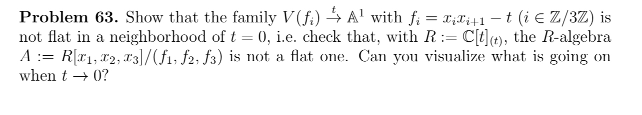 Problem 63. Show that the family V02) 1) A1 with