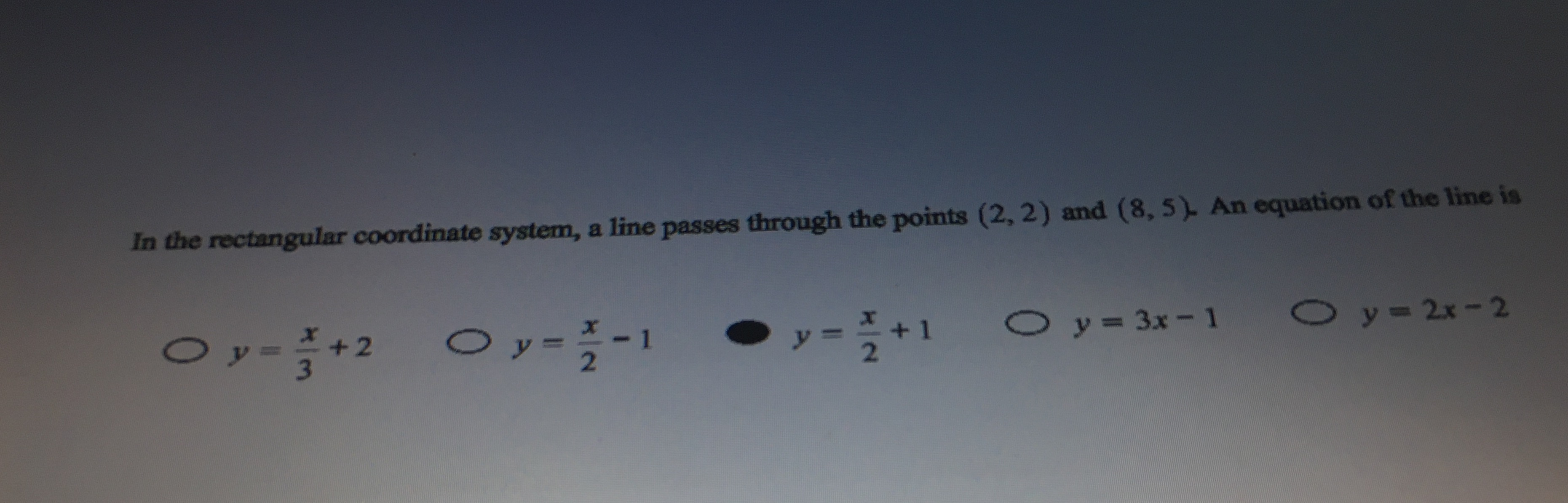 In the rectangular coordinate system, a line