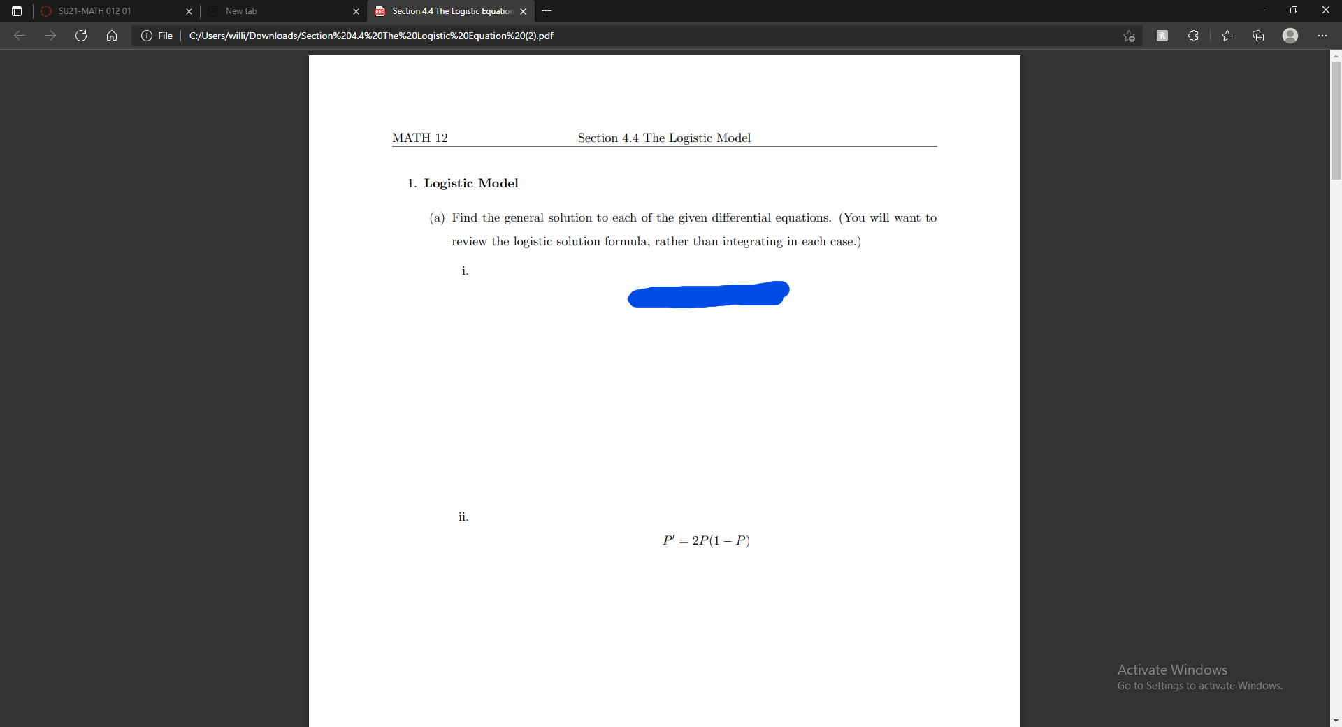 SU21-MATH 012 01 New tab par Section 4.4 The