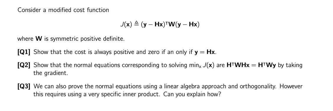 Consider a modified cost function J(X) 3 (y