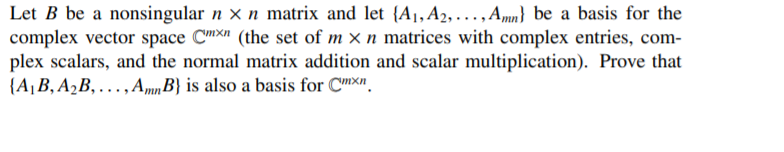 Let B be a nonsingular n x n matrix and let (A1,