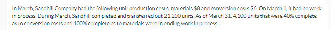 (b) Compute the equivalent units of production