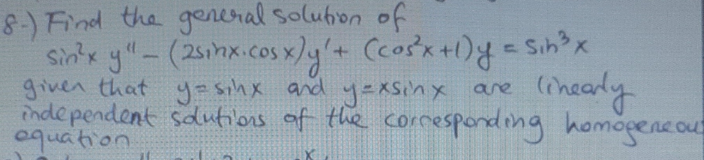 this is my quastion 8. ) Find the general